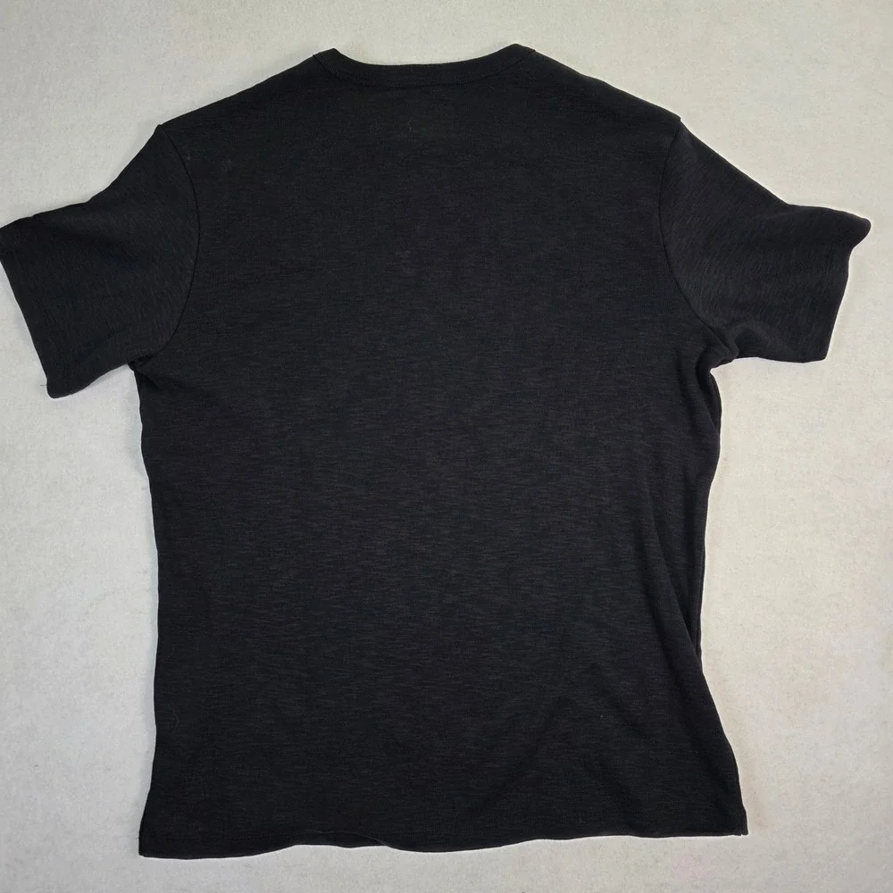 Alesbury Mens XL Slub Cotton T-Shirt Charcoal Black Crew Neck Short Sleeve Tee - Picture 6 of 7